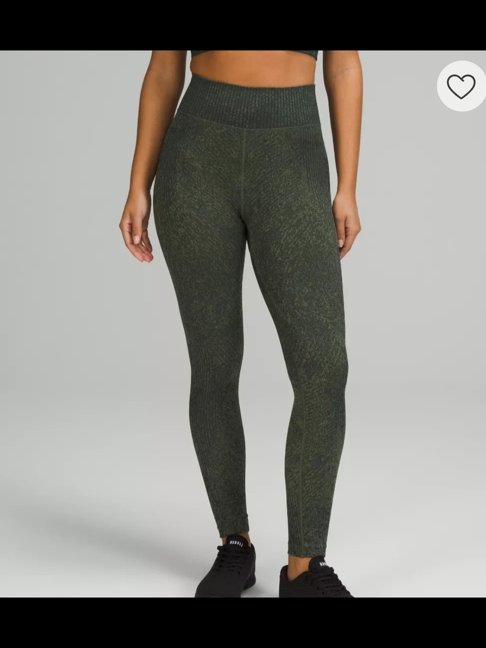 NWT lululemon athletica Olive Green Ebb to Train SHR Tight 25 Size 4